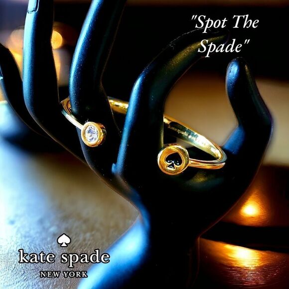 KATE SPADE "Spot The Spade" Classic Open Hinged Bracelet - Picture 1 of 4
